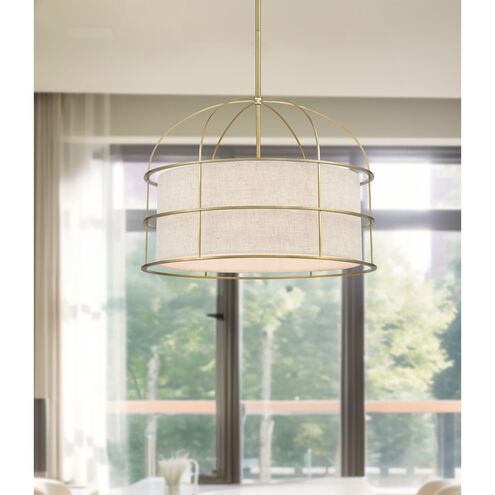 Gateway Park 5 Light 20 inch Soft Brass Convertible Pendant / Semi Flush Ceiling Light