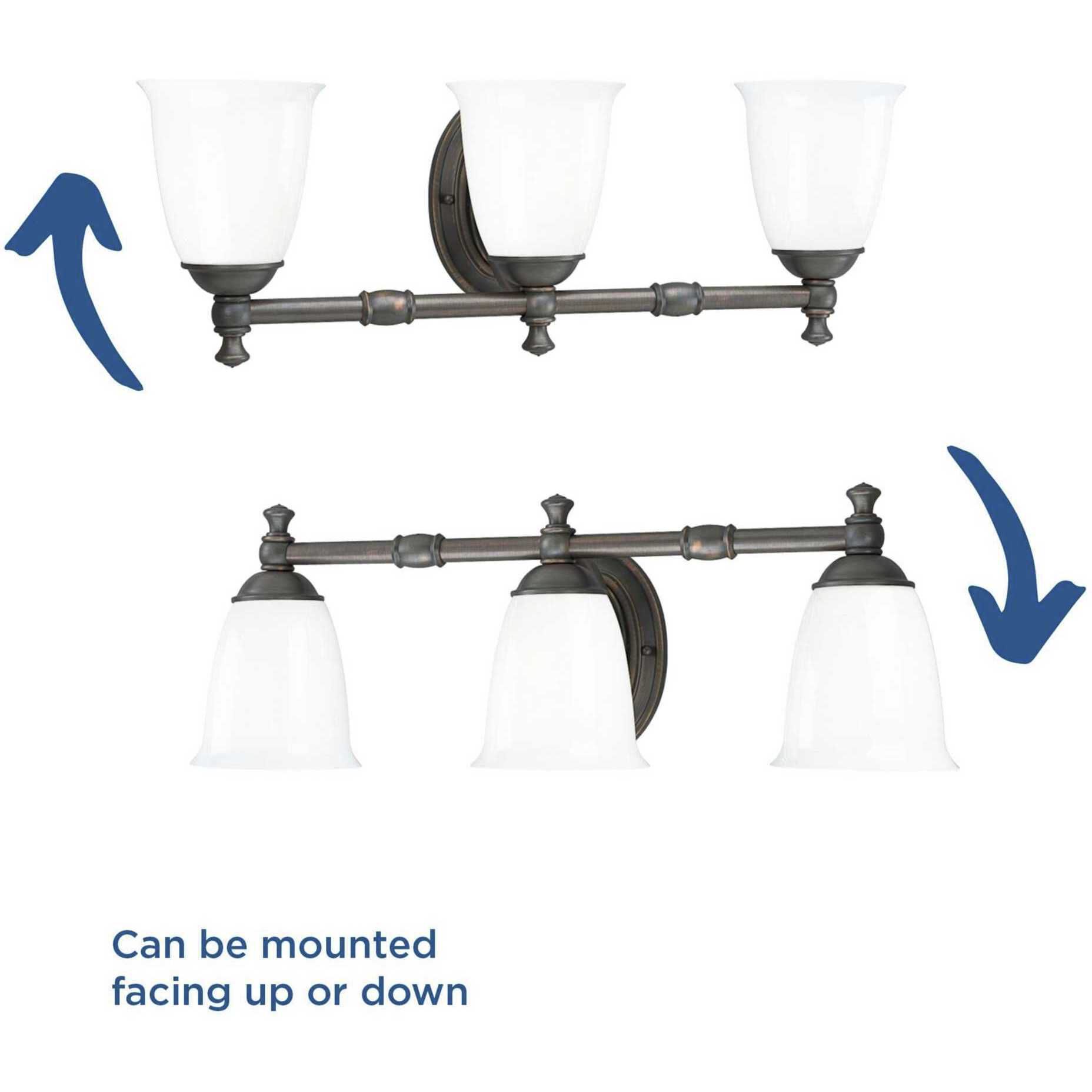 Victorian 3 Light 25 inch Venetian Bronze Bath Vanity Wall Light, Delta