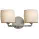 Limoges 2 Light 16.5 inch Brushed Nickel Bath Bar Wall Light in Waves, Oval, Incandescent, Oval