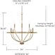 Greyson 8 Light 34 inch Aged Brass Chandelier Ceiling Light