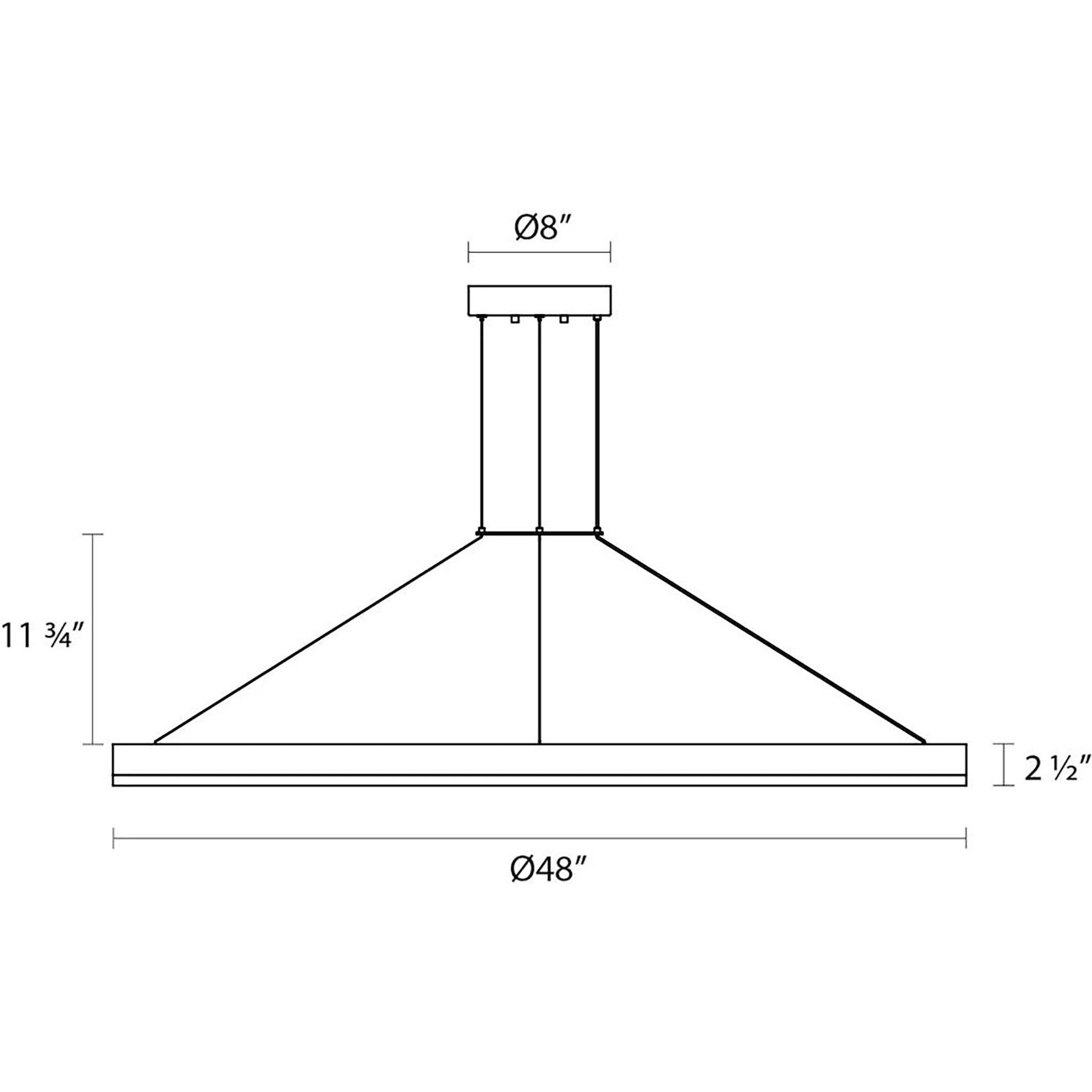 Corona LED 48 inch Bright Satin Aluminum Pendant Ceiling Light in 3000K