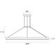 Corona LED 48 inch Bright Satin Aluminum Pendant Ceiling Light in 3000K