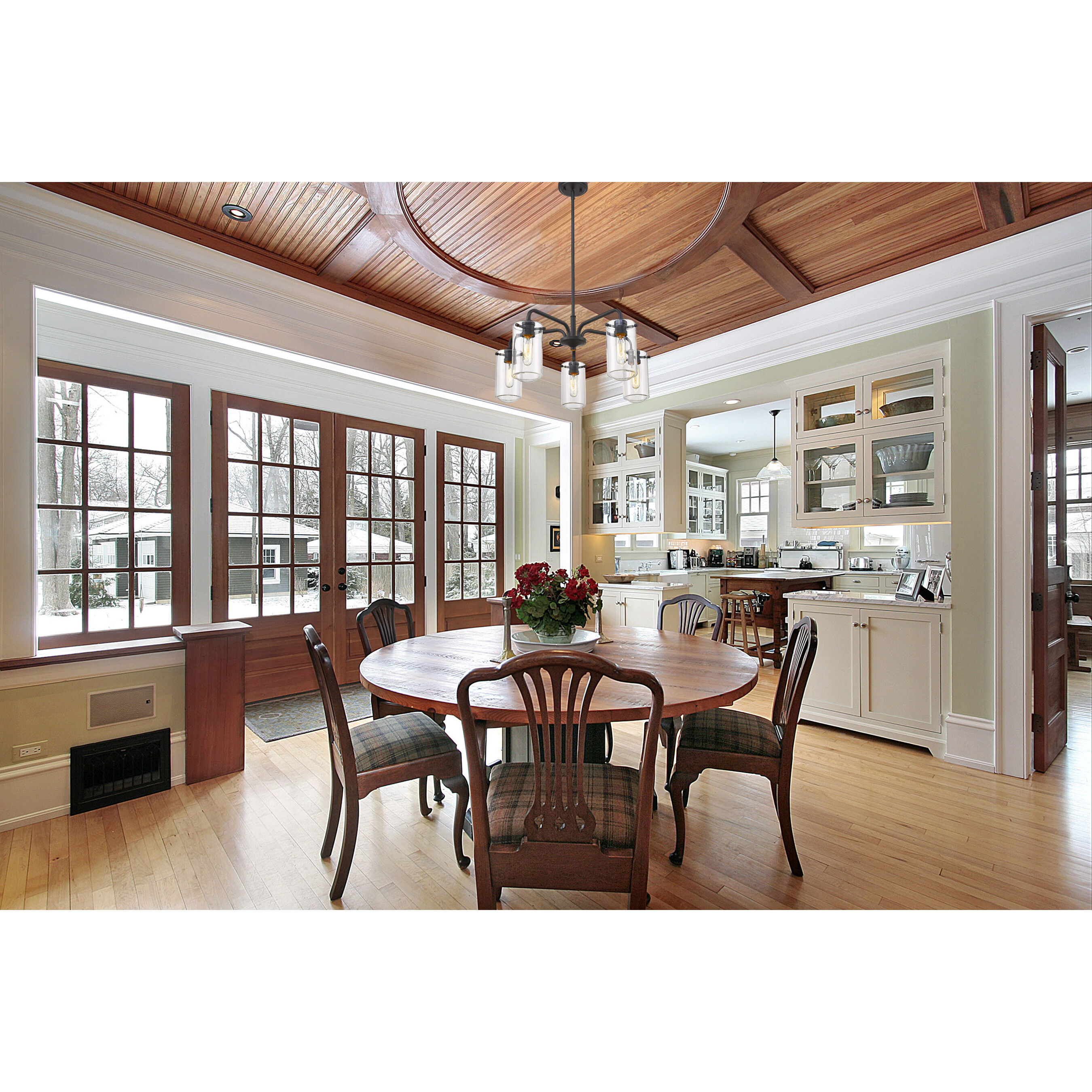 Delaney 5 Light 24 inch Matte Black Chandelier Ceiling Light