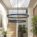 Cerchio LED 31.5 inch Black Chandelier Ceiling Light