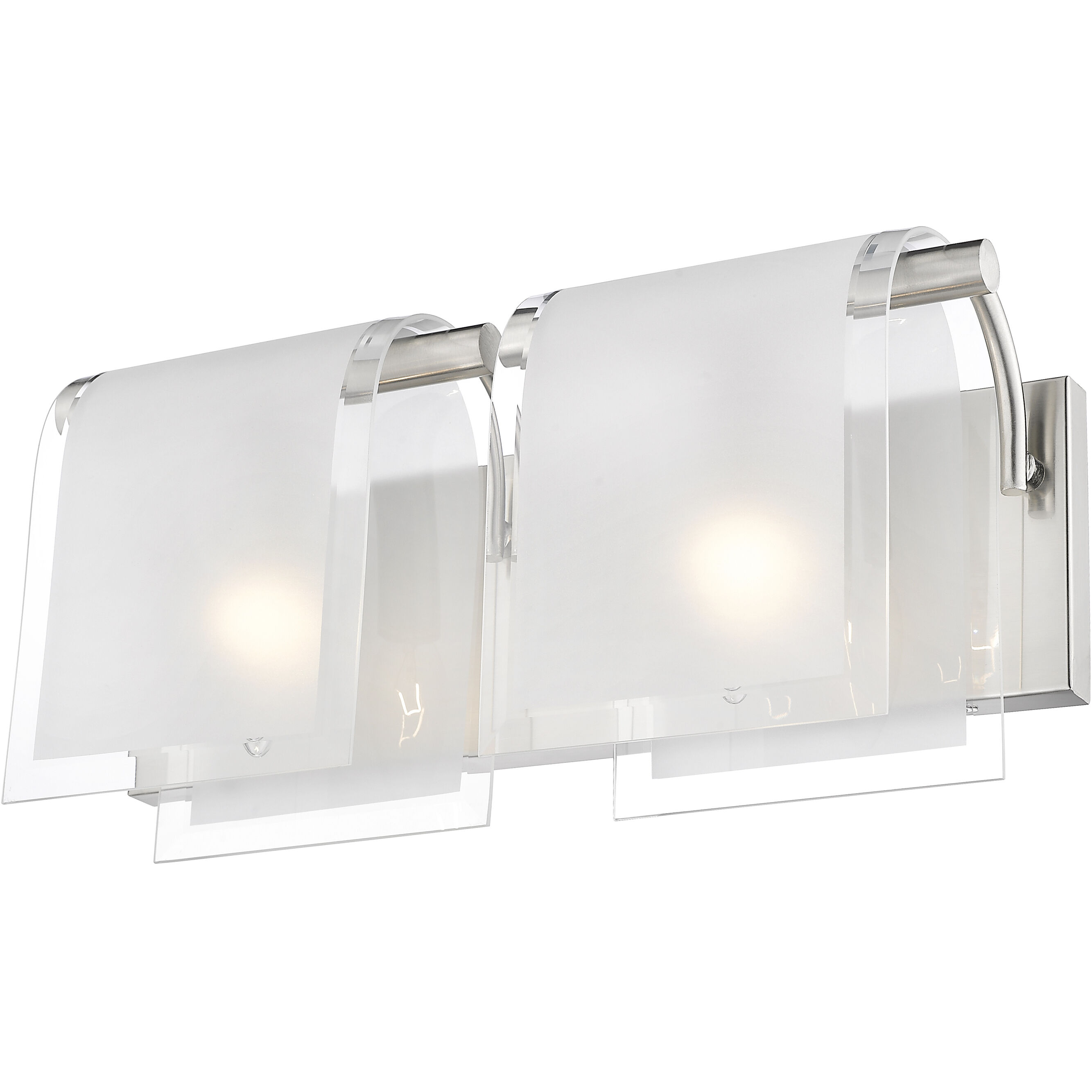 Zephyr 2 Light 15.33 inch Brushed Nickel Vanity Wall Light