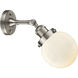 Franklin Restoration Beacon 1 Light 6 inch Brushed Satin Nickel Sconce Wall Light in Matte White Glass, Franklin Restoration