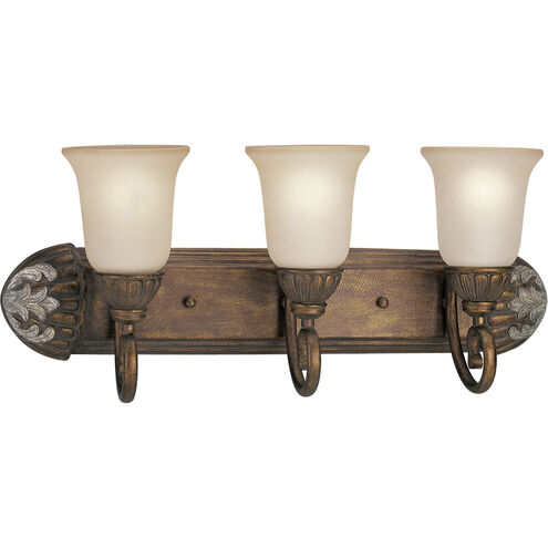 Carmel 3 Light 24 inch Tuscany Crackle Bath Vanity Wall Light