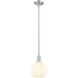 Arcadia White Venetian 1 Light 8 inch Brushed Satin Nickel Mini Pendant Ceiling Light