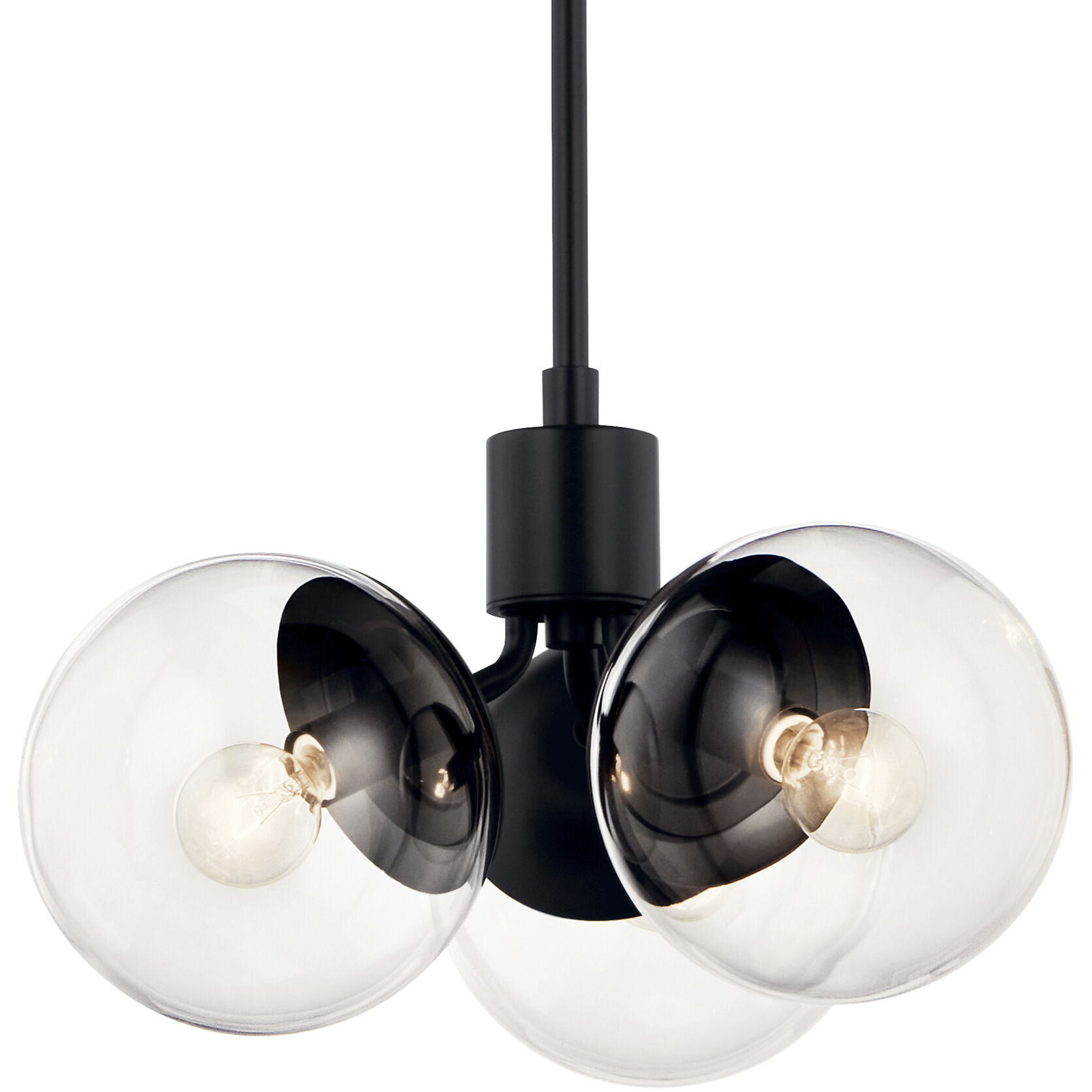 Silvarious 3 Light Black Chandelier/Semi Flush Ceiling Light