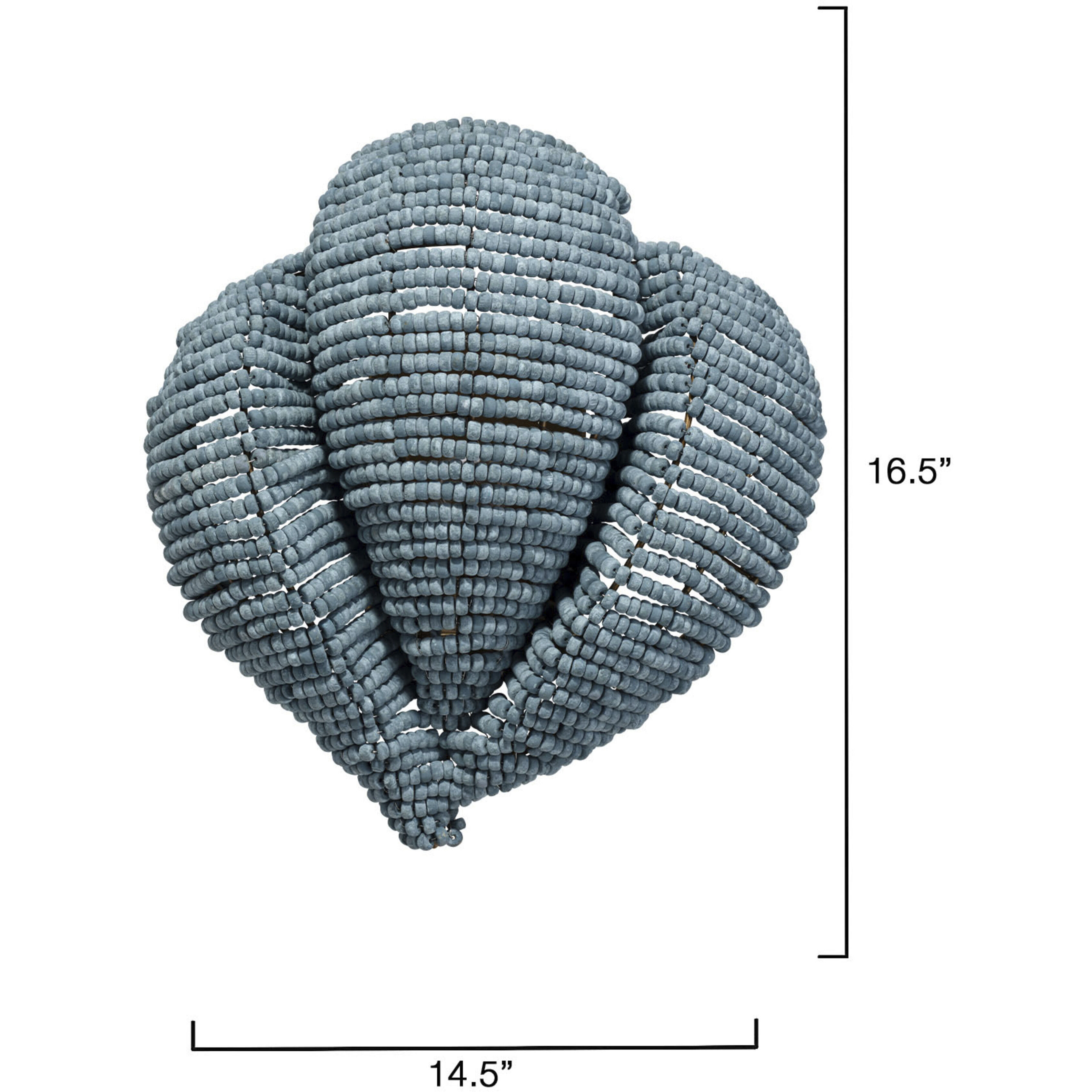 Anguilla LED 14.5 inch Blue Wood Beads Wall Sconce Wall Light, Inline