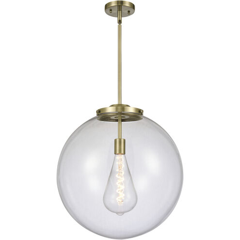 Franklin Restoration Beacon 1 Light 18 inch Antique Brass Pendant Ceiling Light in Incandescent, Clear