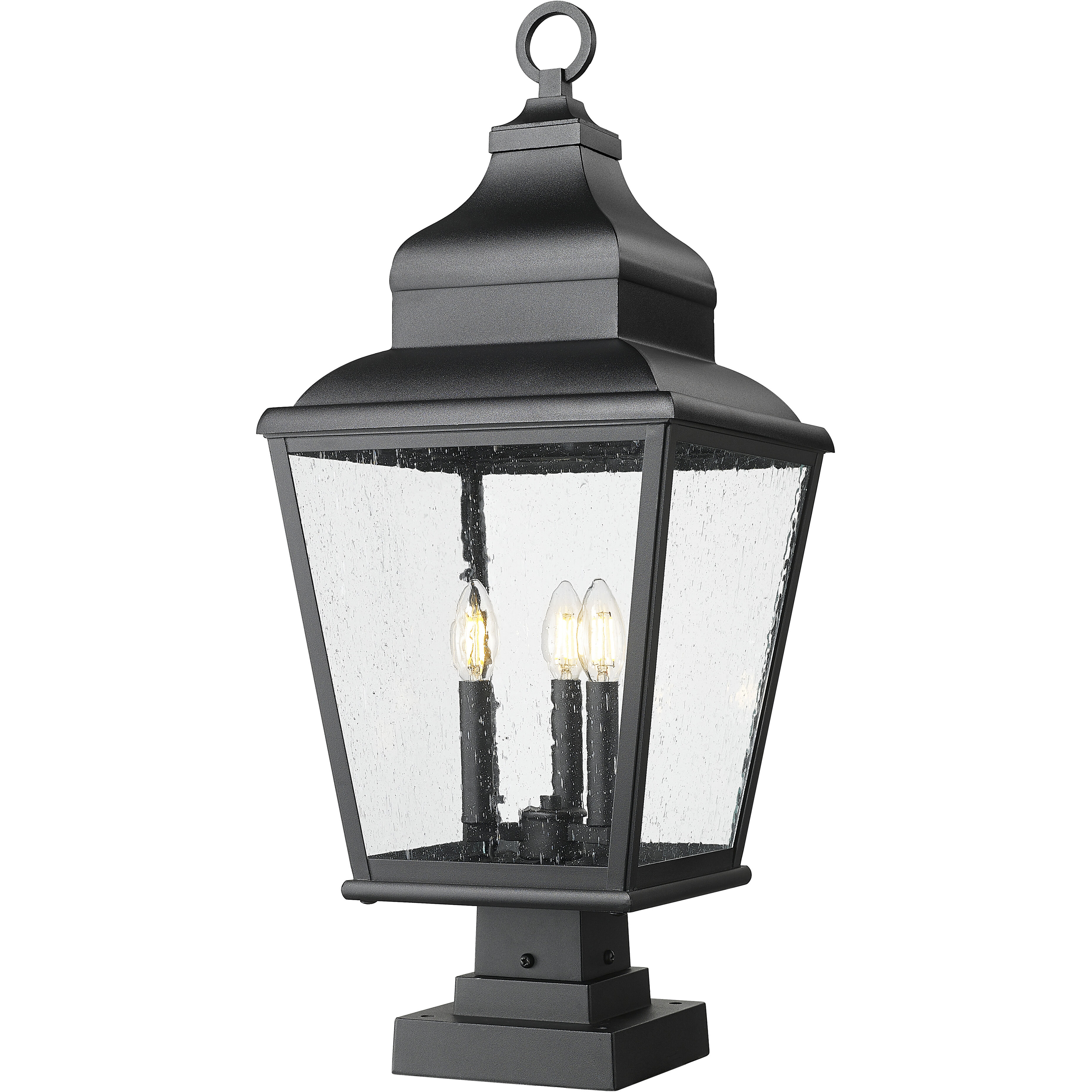 Raphael 3 Light 29.25 inch Sand Black Outdoor Pier Mounted Fixture