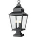 Raphael 3 Light 29.25 inch Sand Black Outdoor Pier Mounted Fixture