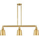 Franklin Restoration Addison 3 Light 38 inch Satin Gold Island Light Ceiling Light, Franklin Restoration