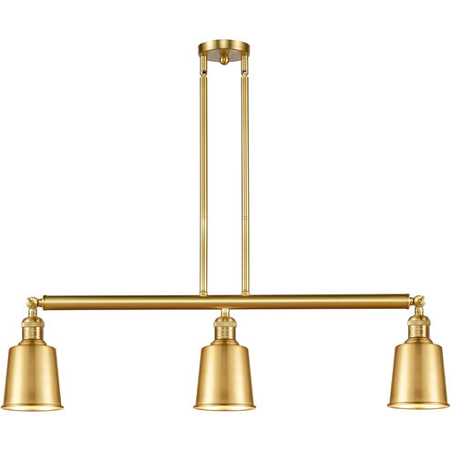 Franklin Restoration Addison 3 Light 38 inch Satin Gold Island Light Ceiling Light, Franklin Restoration
