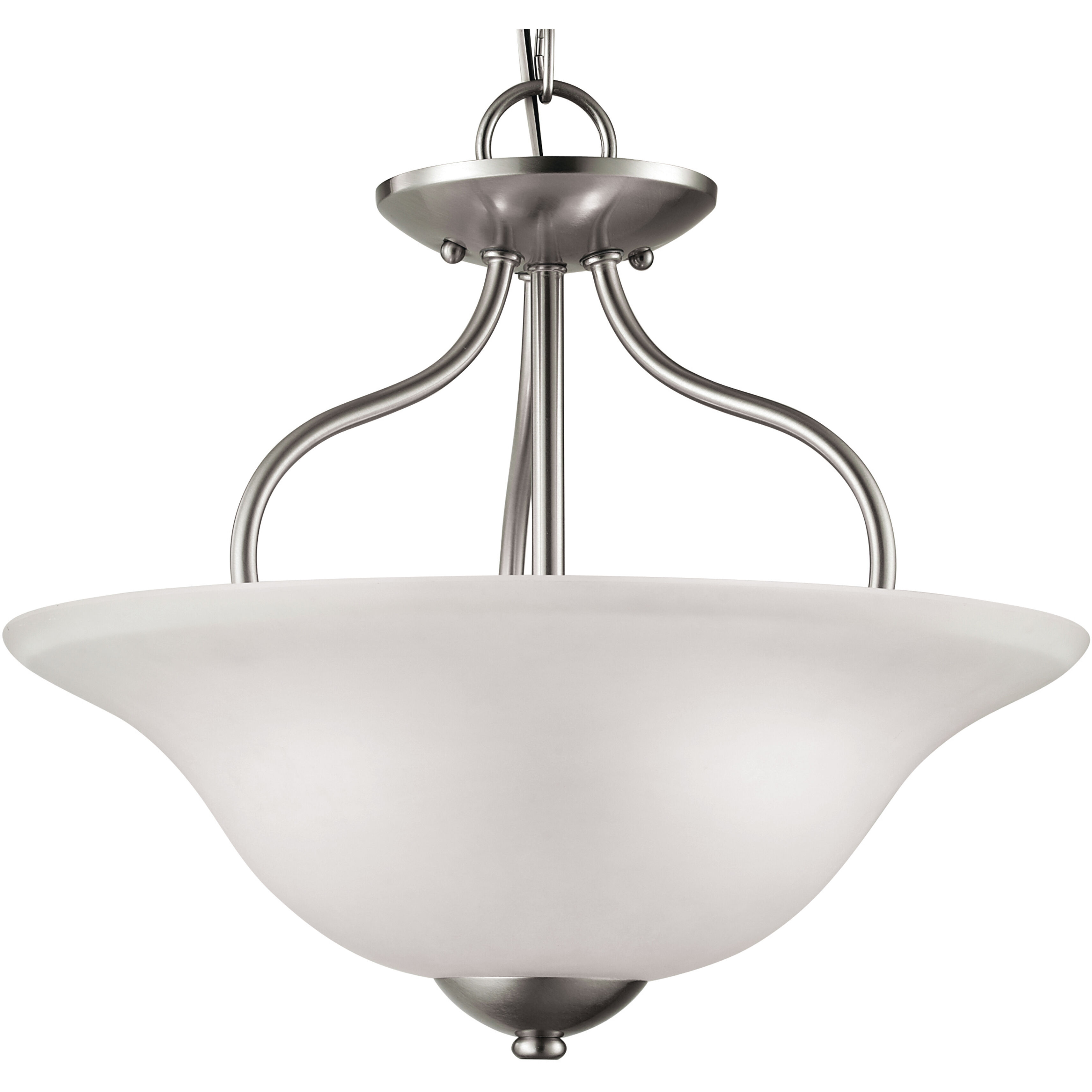 Conway 2 Light 15 inch Brushed Nickel Semi Flush Mount Ceiling Light