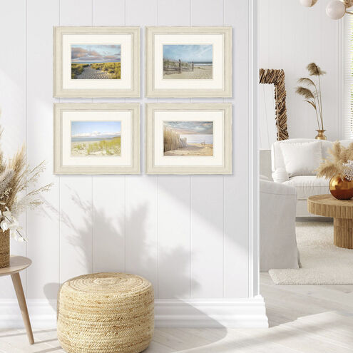 Waterside Blue and Green and Neutral and White Framed Art