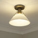 Yep Orwell 1 Light 10 inch Brushed Champagne Brass Flush Mount Ceiling Light in Opal Glass