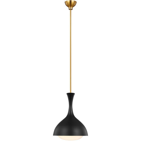 AERIN Lucerne 1 Light 9 inch Midnight Black and Burnished Brass Pendant Ceiling Light in Burnished Brass / Midnight Black