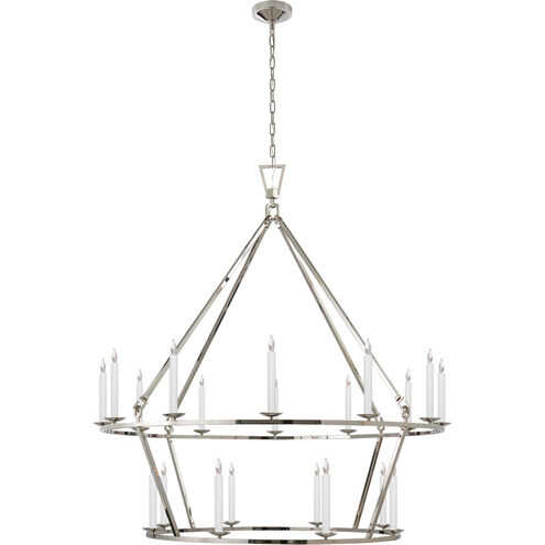 Chapman & Myers Darlana 20 Light 50 inch Polished Nickel Two-Tier Chandelier Ceiling Light, Extra Large