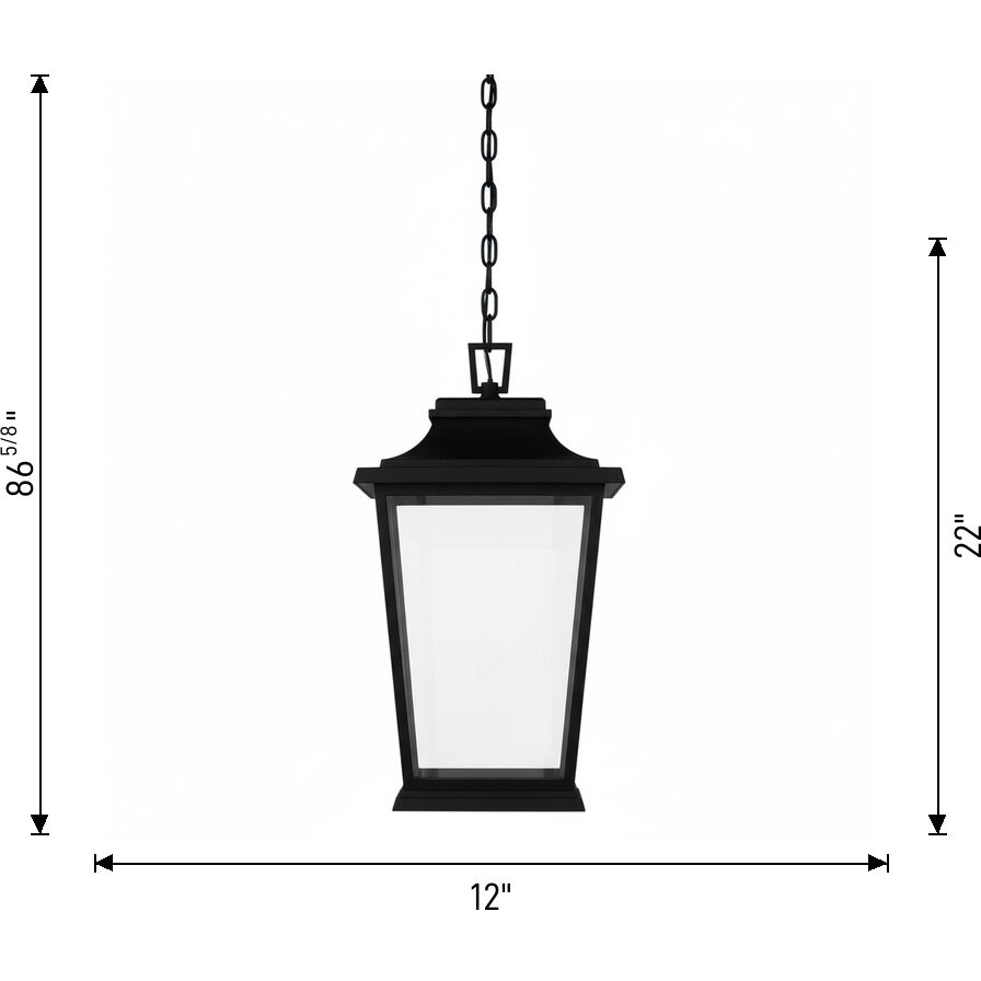 Sean Lavin Warren LED 12 inch Textured Black Outdoor Hanging Lantern