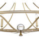 Noura 6 Light 46 inch Champagne Gold and Clear Linear Chandelier Ceiling Light