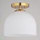 Shelby LED 9.25 inch Natural Brass Semi-Flush Mount Ceiling Light