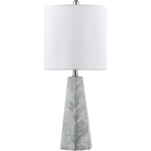 Tampa 26 inch 100 watt White and Gray Table Lamp Portable Light