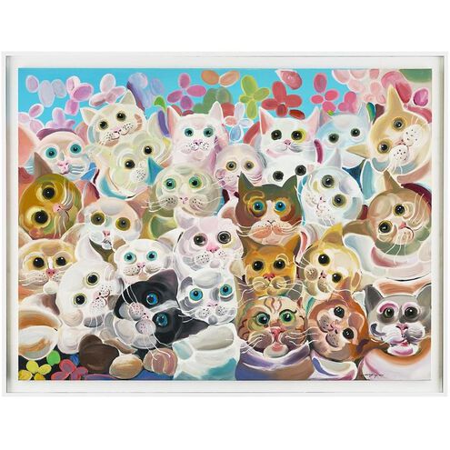 Teng Fei's Feline Friends 51.5 X 39.5 inch Oils and Original Art
