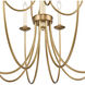 Neville 12 Light 34 inch Natural Brass with Bleached White Wood and Off White Chandelier Ceiling Light