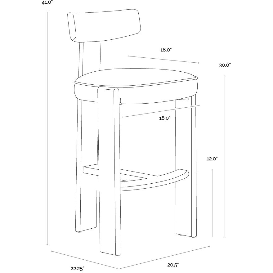 Horton 41 inch Rustic Oak / Forest Green Barstool