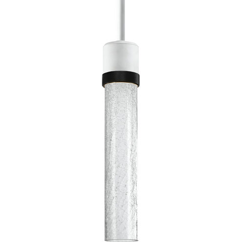 Zigrina 1 Light 5.13 inch Matte White with Satin Brushed Black Pendant Ceiling Light