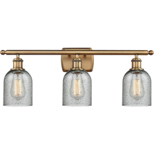 Ballston Caledonia 3 Light 26 inch Brushed Brass Bath Vanity Light Wall Light in Charcoal Glass, Ballston