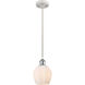 Ballston Norfolk LED 6 inch White and Polished Chrome Mini Pendant Ceiling Light in Matte White Glass