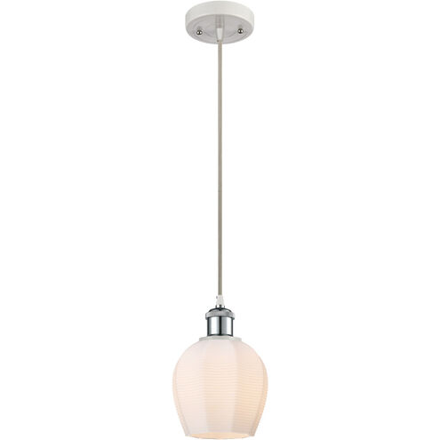 Ballston Norfolk 1 Light 6 inch White and Polished Chrome Mini Pendant Ceiling Light in Matte White Glass