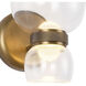 Sutton 5.38 inch Vintage Brass and Clear Glass Bath Vanity Light Wall Light
