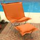 Puff Titanium Frame with Seascape Canyon Outdoor Scroll Chair with Cover