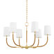 Webson 6 Light 34 inch Aged Brass Chandelier Ceiling Light
