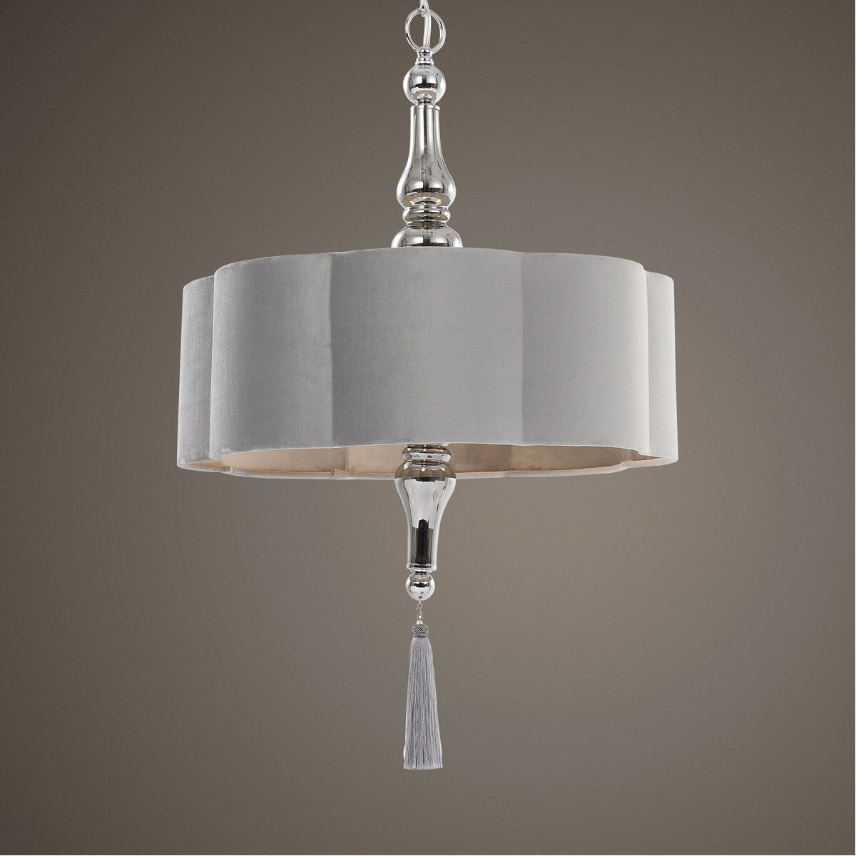 Helena 4 Light 22 inch Plated Smoke Glass with Chrome Finish Pendant Ceiling Light