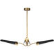 Osorio LED 45.75 inch Matte Black and Vintage Brass Chandelier Ceiling Light