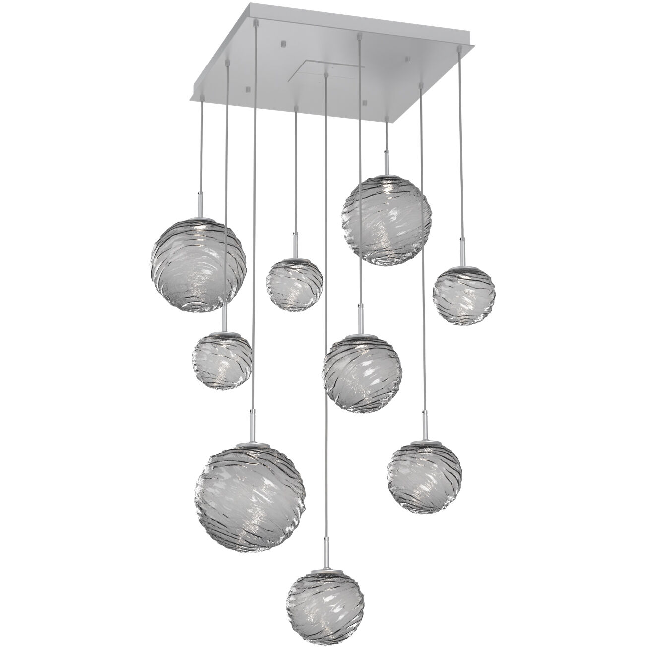 Gaia LED 30 inch Classic Silver Multi-Pendant Ceiling Light in 3000K LED, Smoke