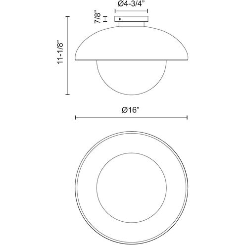 Alora Mood Rubio 1 Light 16 inch Matte Black Flush Mount Ceiling Light