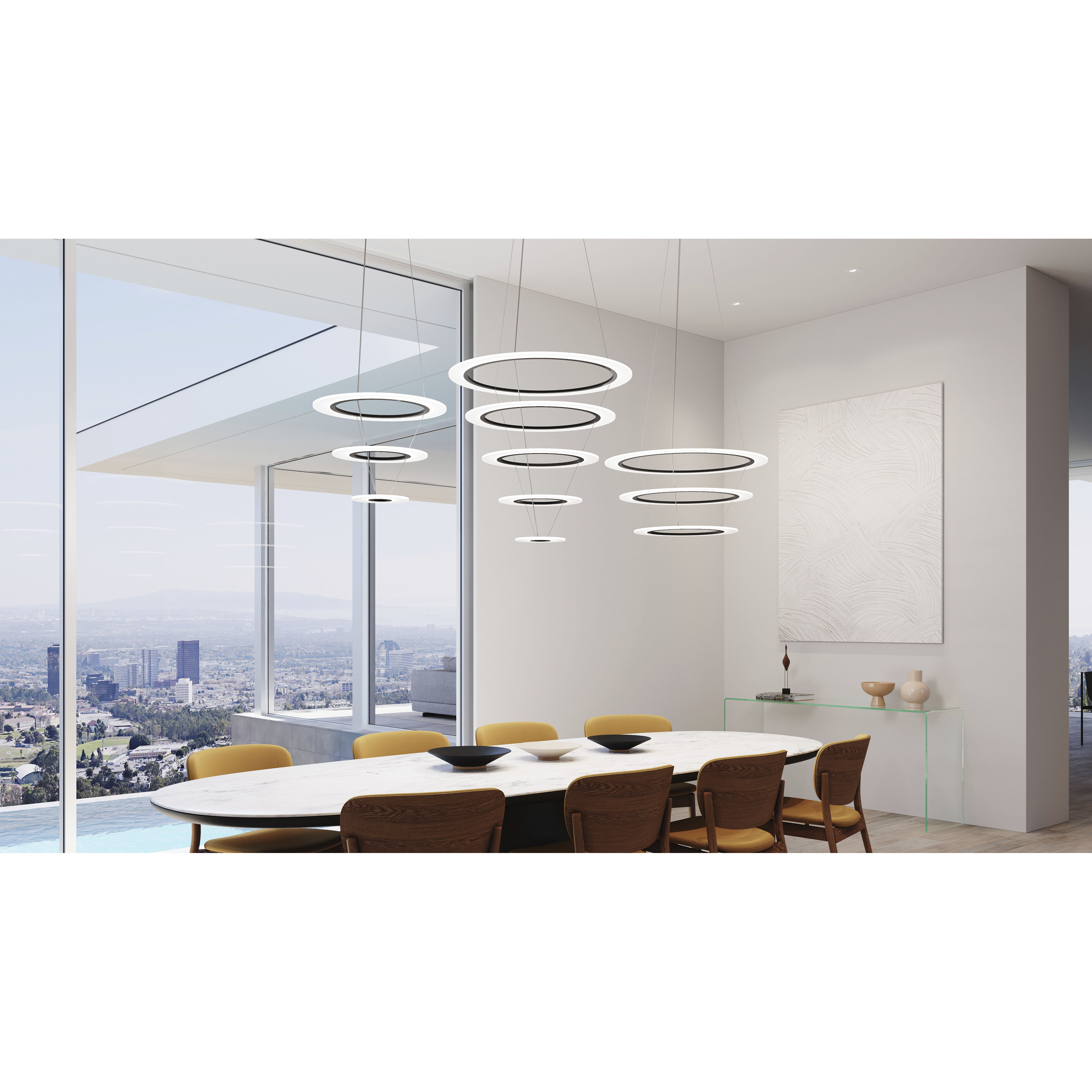 Arctic Rings LED 30.5 inch Satin Black Ring Pendant Ceiling Light