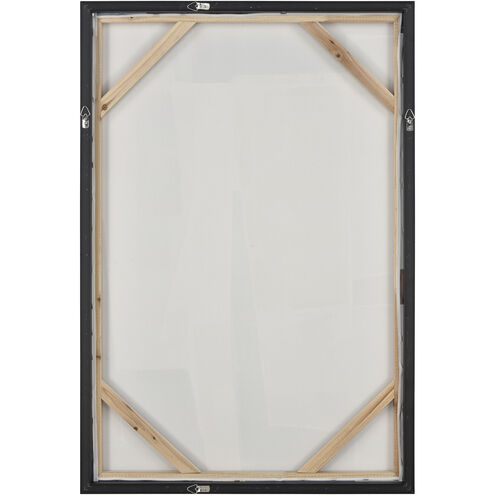 Angle Abstract Blue with Ivory and Champagne Gold Framed Wall Art