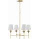 Broche 4 Light 28 inch Antique Gold Chandelier Ceiling Light