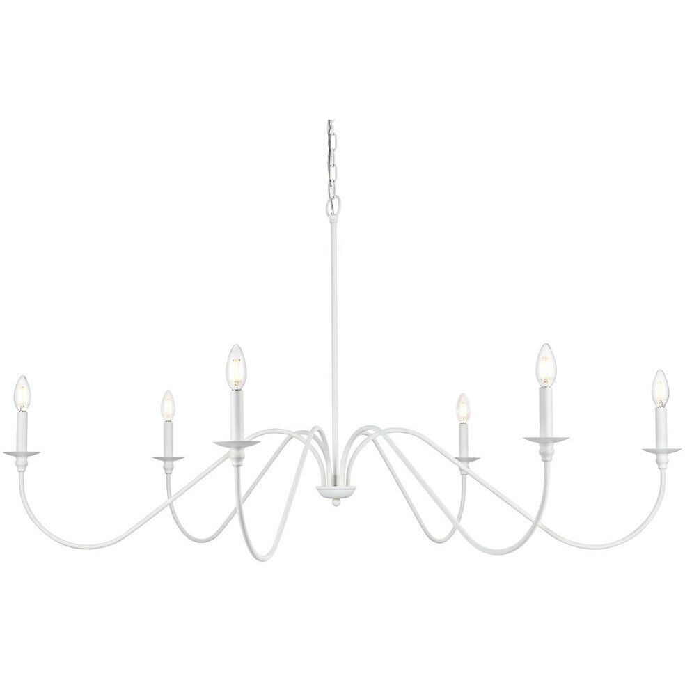 Rohan 6 Light 54 inch White Chandelier Ceiling Light