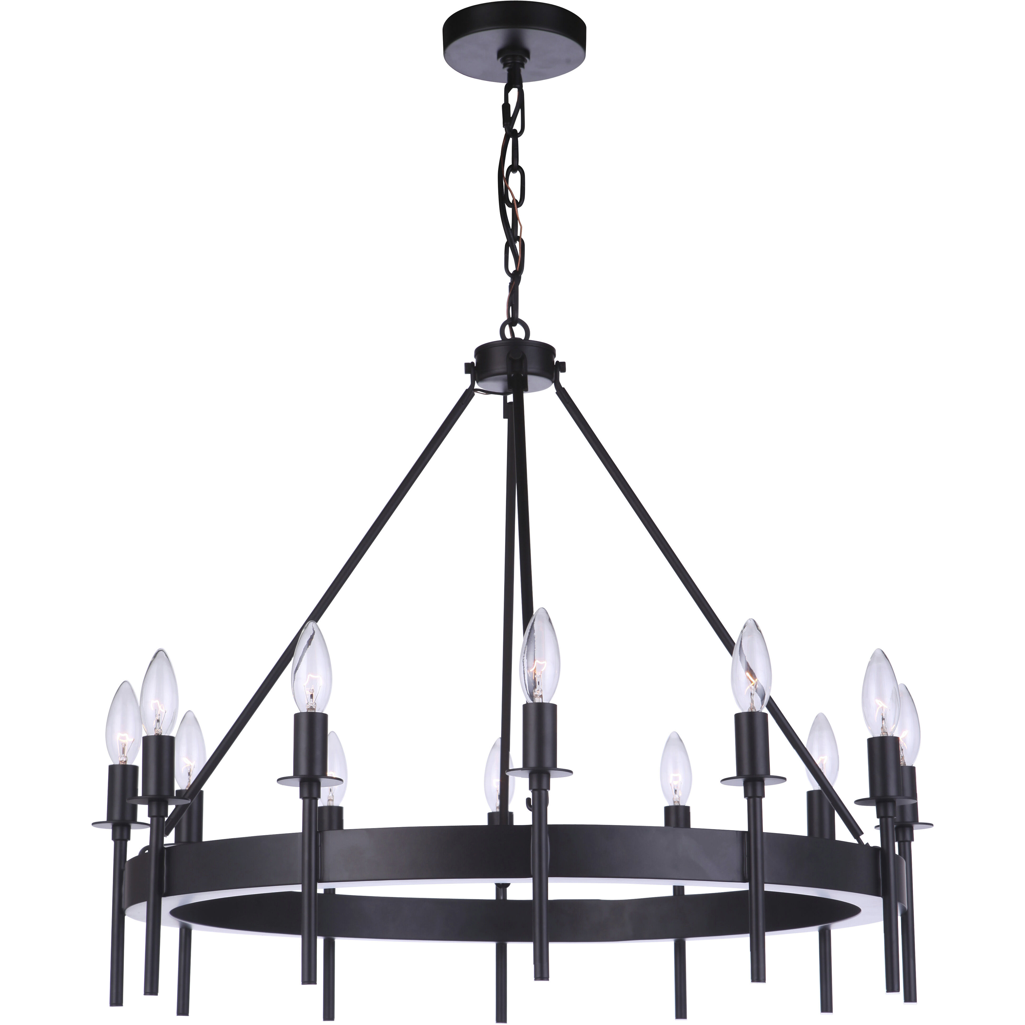 Larrson 12 Light 28.5 inch Flat Black Chandelier Ceiling Light