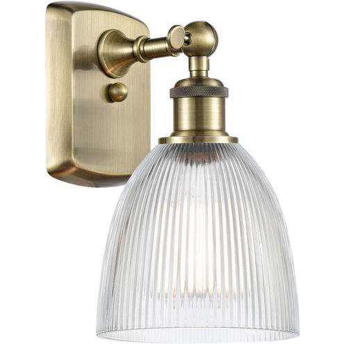 Ballston Castile 1 Light 6 inch Antique Brass Sconce Wall Light in Incandescent, Clear Glass, Ballston