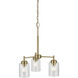 Winslow 3 Light Natural Brass Mini Chandelier Ceiling Light