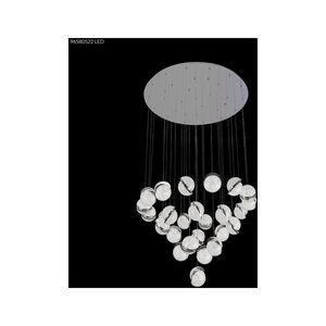 Crystal Ice LED 34 inch Silver Crystal Chandelier Ceiling Light